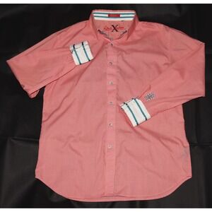 Robert Graham X Contemporary Fit Mens Long Sleeve Button Flip Cuff Shirt Size XL